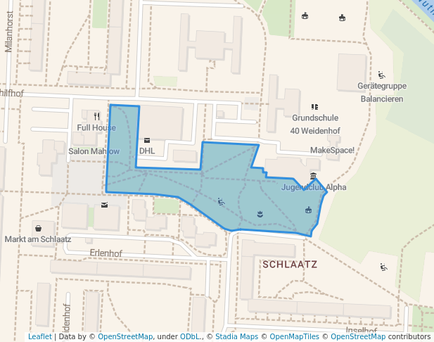 walking in Schlaatzer Welle map in Potsdam
