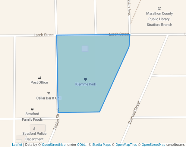 walking in Klemme Park map in Stratford