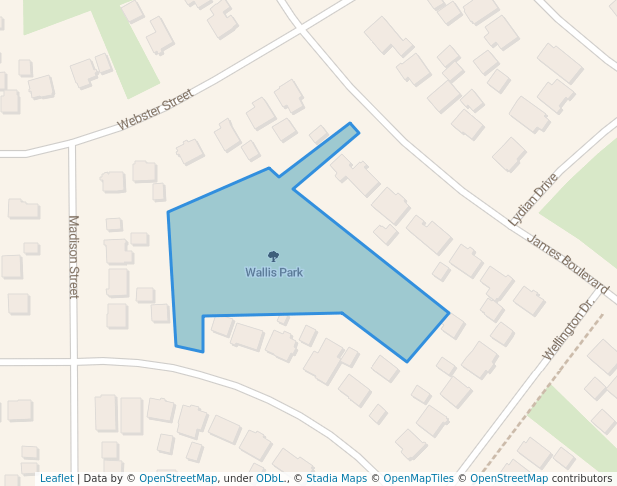 walking in Wallis Park map in Racine