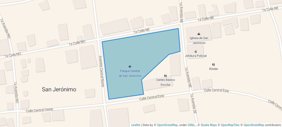 walking in Parque Central de San Jerónimo map in San Jerónimo