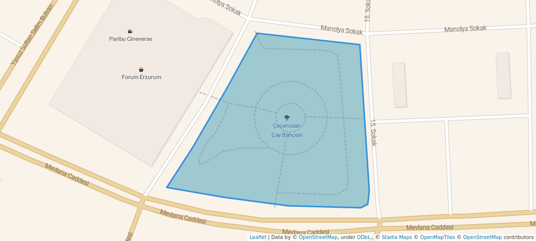 walking in Çeçenistan Çay Bahçesi map in Erzurum