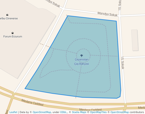 walking in Çeçenistan Çay Bahçesi map in Erzurum