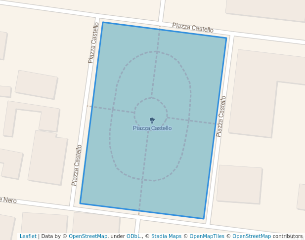 walking in Piazza Castello map in Cremona