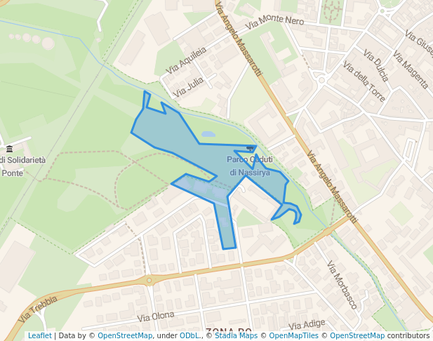 walking in Parco del Morbasco map in Cremona