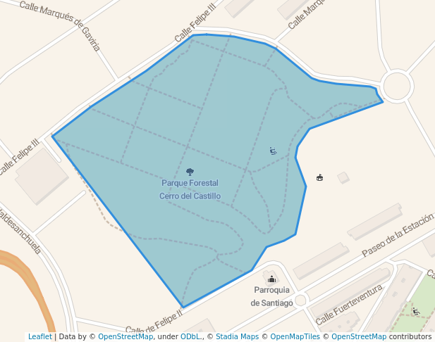 walking in Parque Forestal Cerro del Castillo map in Valdemoro