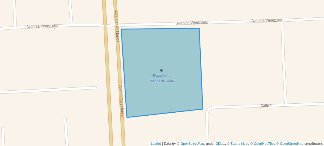walking in Plaza Doña Menca de Leoni map in Barinas