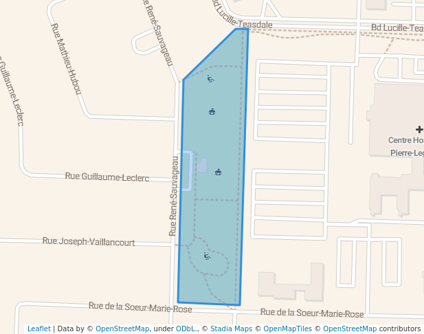 walking in Parc Louis-Laberge map in Terrebonne