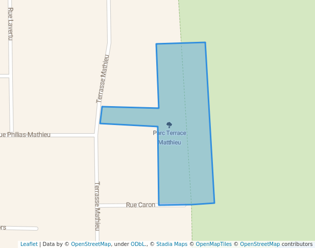 walking in Parc Terrace Matthieu map in Terrebonne