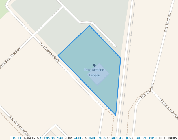 walking in Parc Médéric-Lebeau map in Charlemagne