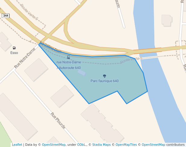 walking in Parc faunique 640 map in Charlemagne