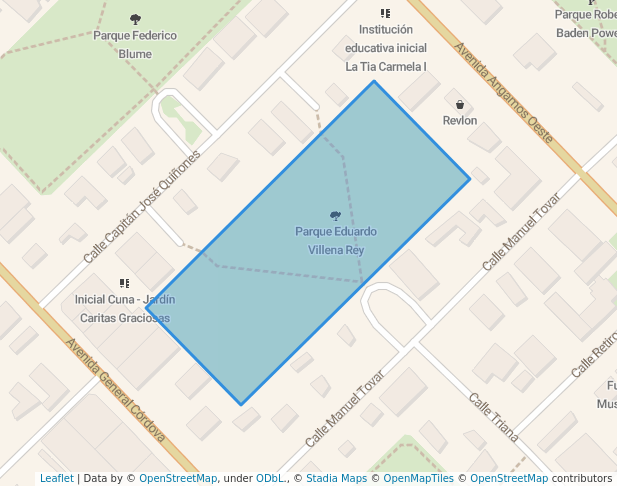 walking in Parque Eduardo Villena Rey map in Miraflores