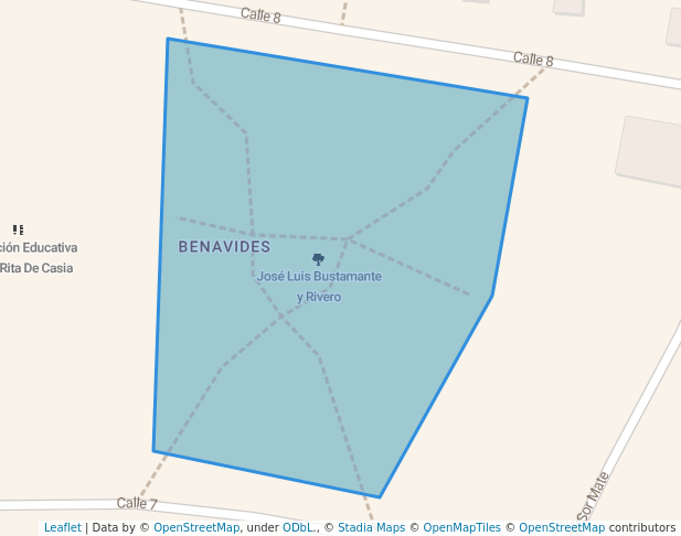 walking in José Luis Bustamante y Rivero map in Miraflores