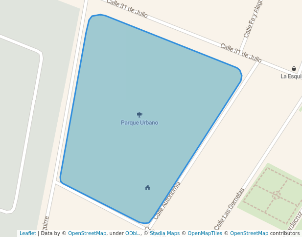 walking in Parque Urbano map in Santa Cruz de la Sierra