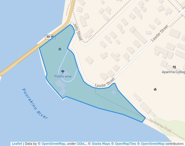 walking in Public area map in Riverton / Aparima