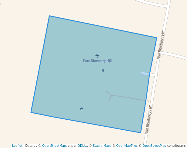 walking in Parc Blueberry Hjll map in Saint-Lazare