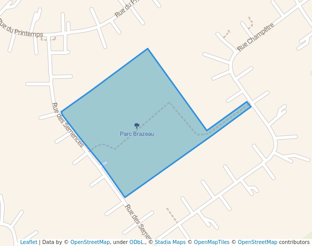 walking in Parc Brazeau map in Saint-Lazare