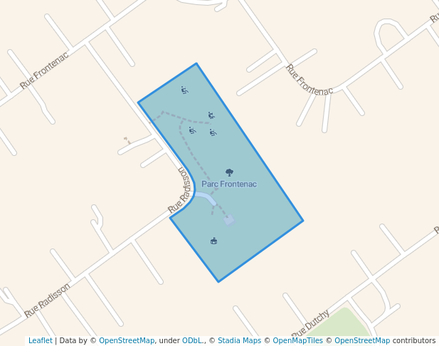 walking in Parc Frontenac map in Saint-Lazare