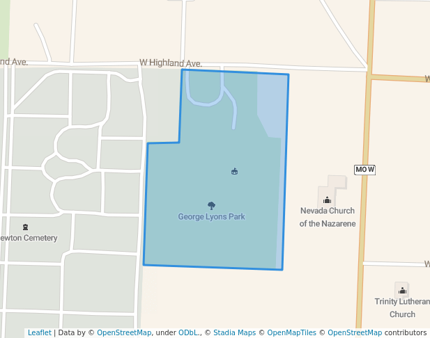 walking in George Lyons Park map in Nevada