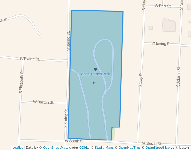 walking in Spring Street Park map in Nevada