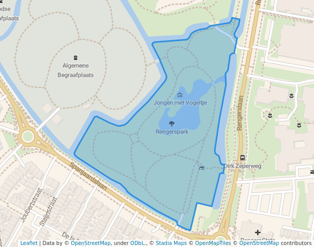 walking in Rengerspark map in Leeuwarden