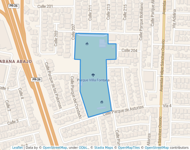 walking in Parque Villa Fontana map in Carolina