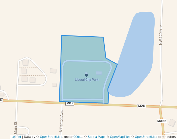 walking in Liberal City Park map in Liberal