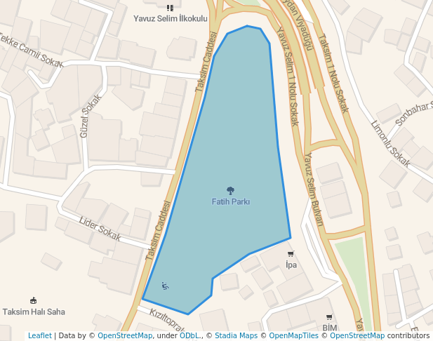 walking in Fatih Parkı map in Trabzon