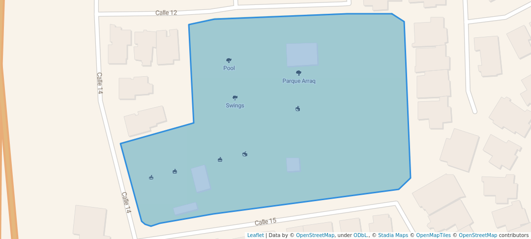 walking in Parque Arraq map in San Juan