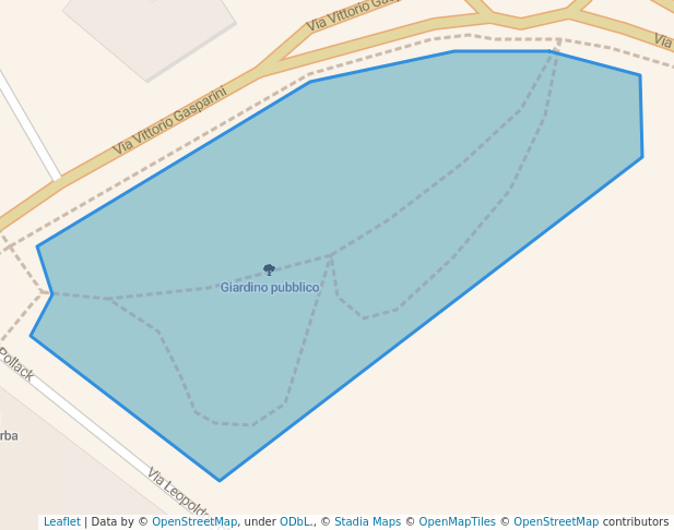 walking in Giardino pubblico map in Bergamo