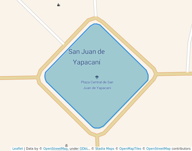 walking in Plaza Central de San Juan de Yapacani map in Colonia Japonesa San Juan