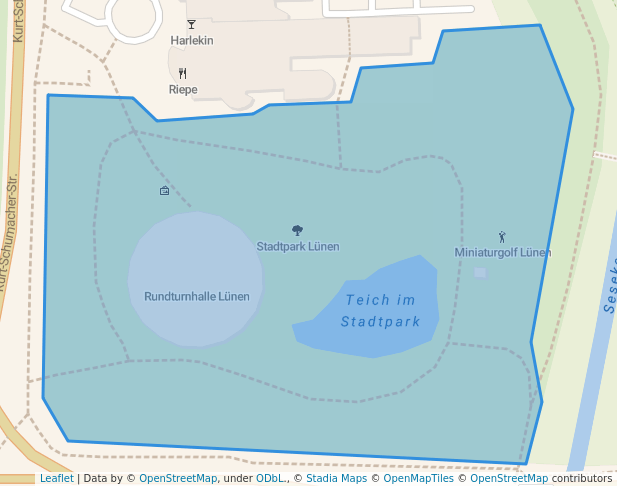 walking in Stadtpark Lünen map in Lünen