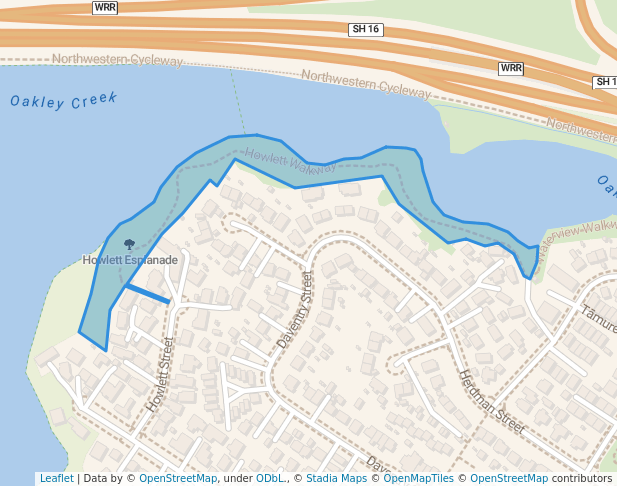 Howlett Esplanade in Auckland | Map and Routes