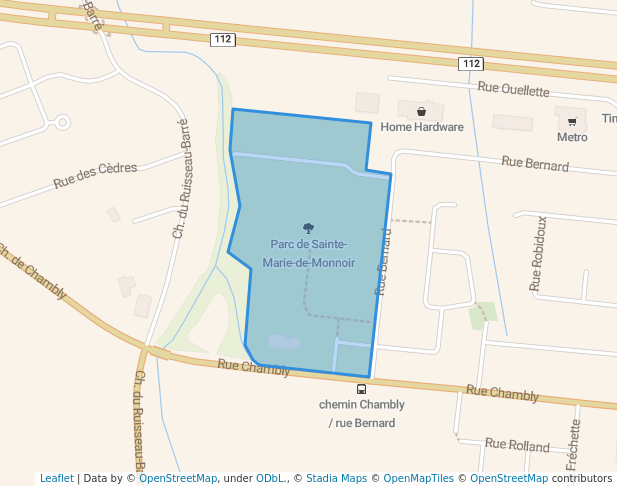 walking in Parc de Sainte-Marie-de-Monnoir map in Marieville
