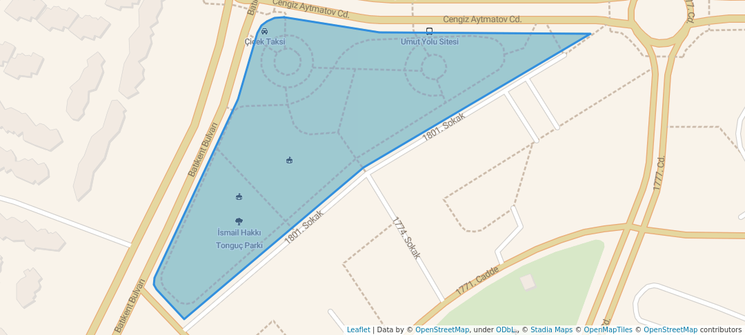 walking in İsmail Hakkı Tonguç Parkı map in Ankara