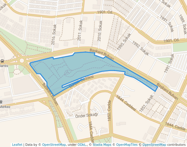 walking in Ali Dinçer Parkı map in Ankara