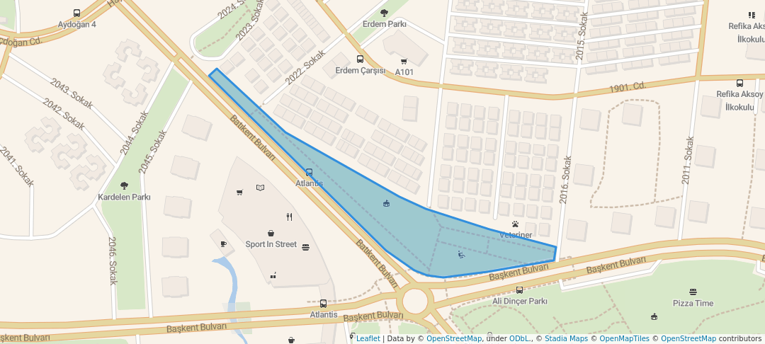 walking in Yıldırım Beyazıt Parkı map in Ankara