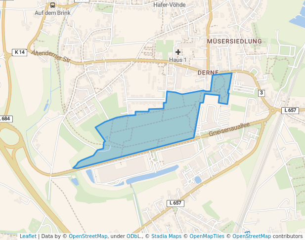 walking in Gneisenau-Park map in Dortmund