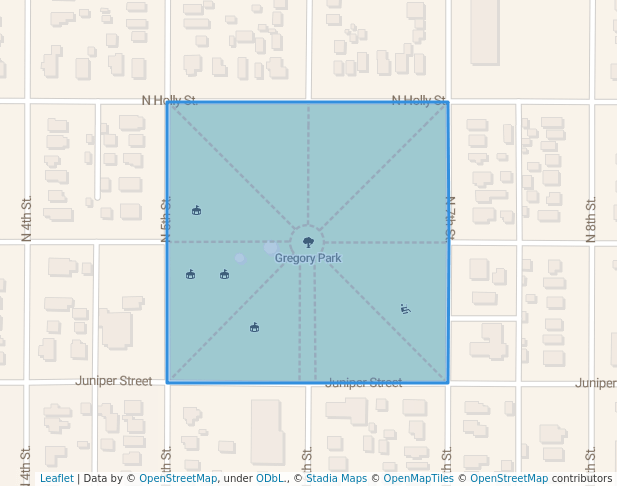 walking in Gregory Park map in Brainerd
