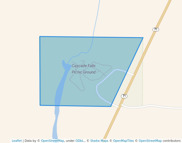 walking in Cascade Falls Picnic Ground map in Hot Springs