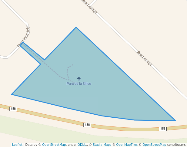 walking in Parc de la Silice map in Mirabel