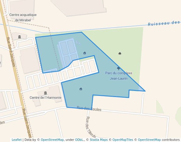 walking in Parc du complexe Jean-Laurin map in Mirabel