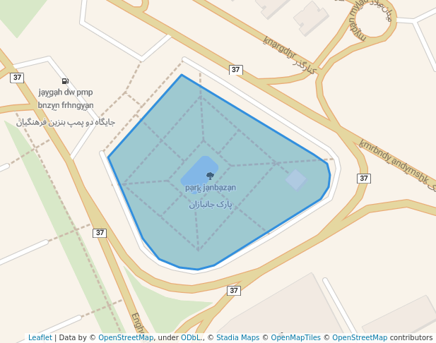 walking in پارک جانبازان map in Andimeshk