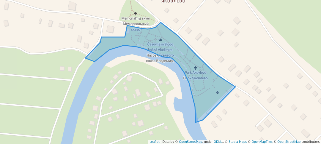 walking in Парк Яковлево map in Юбилейное-2 Снт