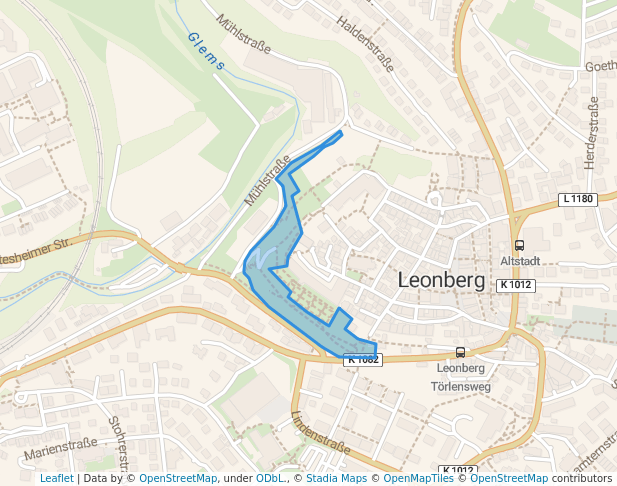 walking in Schlossgarten map in Leonberg