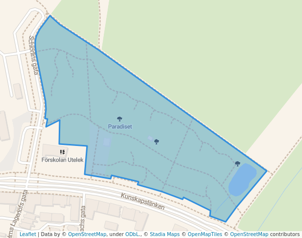 walking in Paradiset map in Linköping