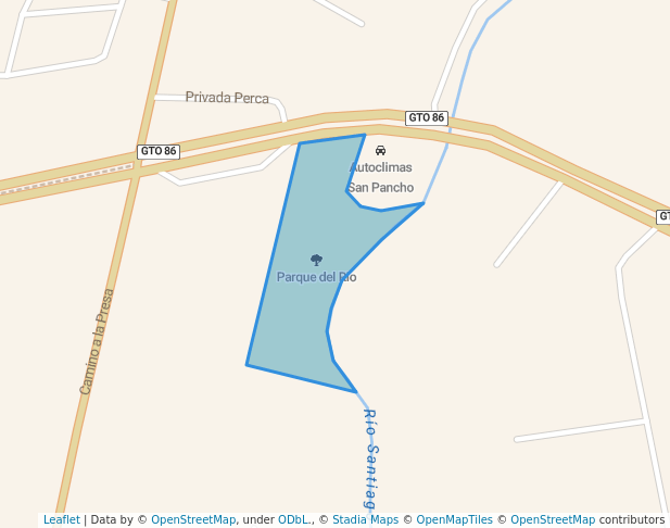 walking in Parque del Rio map in San Francisco del Rincón