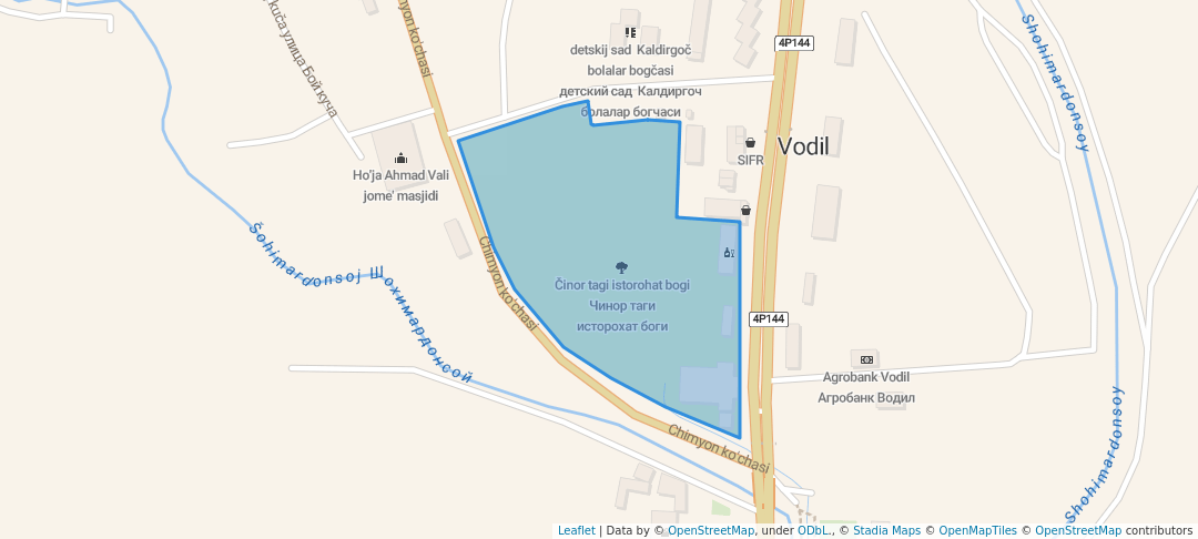 walking in Чинор таги исторохат боги map in Kaptarkhana