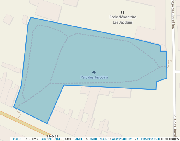 walking in Parc des Jacobins map in Fontenay-le-Comte