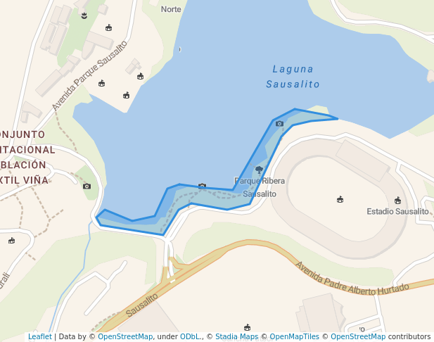 walking in Parque Ribera Sausalito map in Viña del Mar