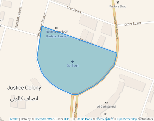 walking in Gol Bagh map in Multan